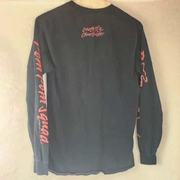 POM POM SQUAD Death of a Cheerleader long sleeved t shirt top Gildan size Read